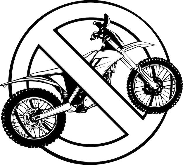 illustration de motocross monochrome sur fond blanc