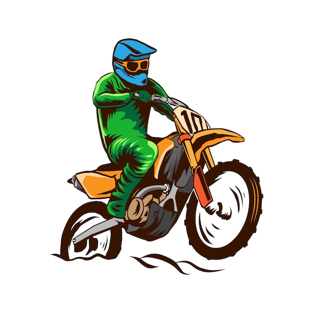 Illustration de motocross vecteur isolé