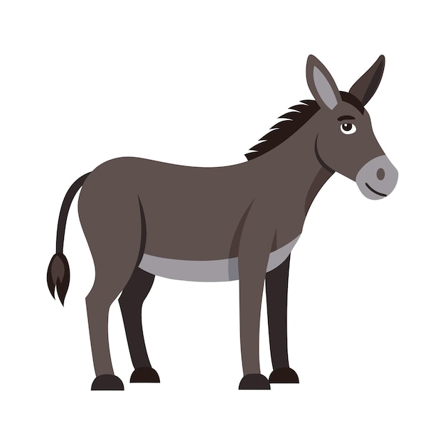 Illustration d'une mule isolée sur blanc