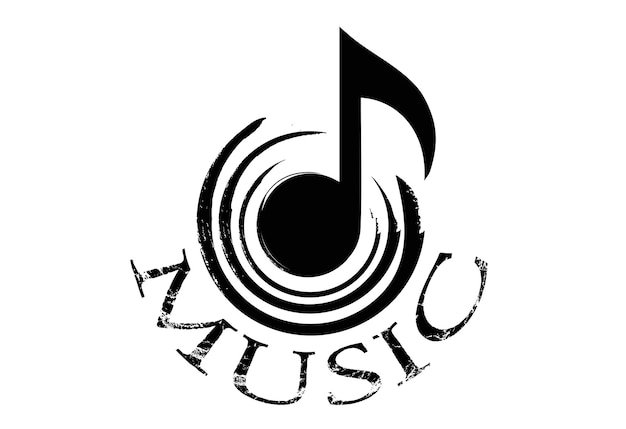 Vecteur illustration de musique grunge logo vectoriel ou icône peinture pinceau coup logo de musique logo vectoriel grunge