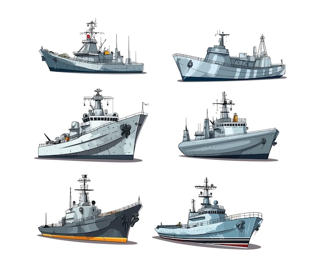 Vecteur illustration de navire de navire de guerre vecteur illustration de navire de navire de guerre sur fond blanc