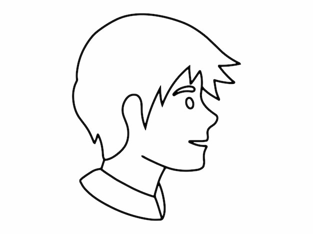 Vecteur illustration en noir et blanc de l'avatar
