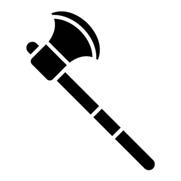 Illustration en noir massif du glyphe de hachette