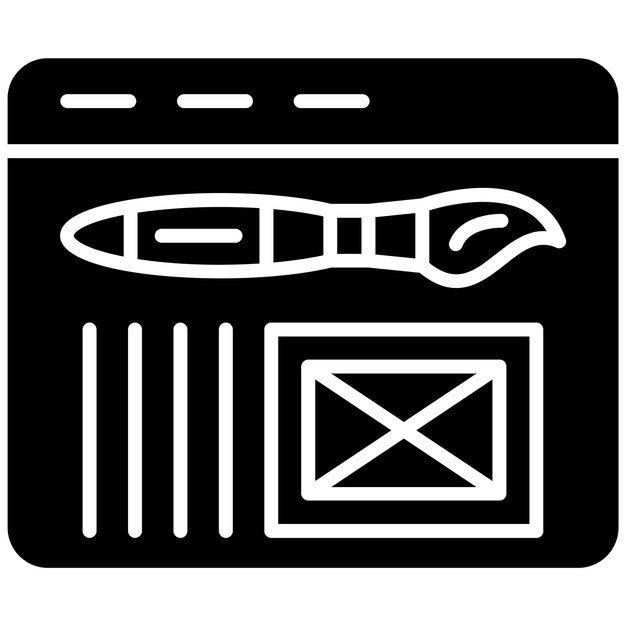 Illustration en noir massif de l'interface Web