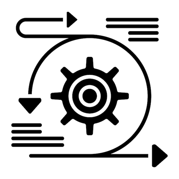 Illustration en noir solide de glyphe agile