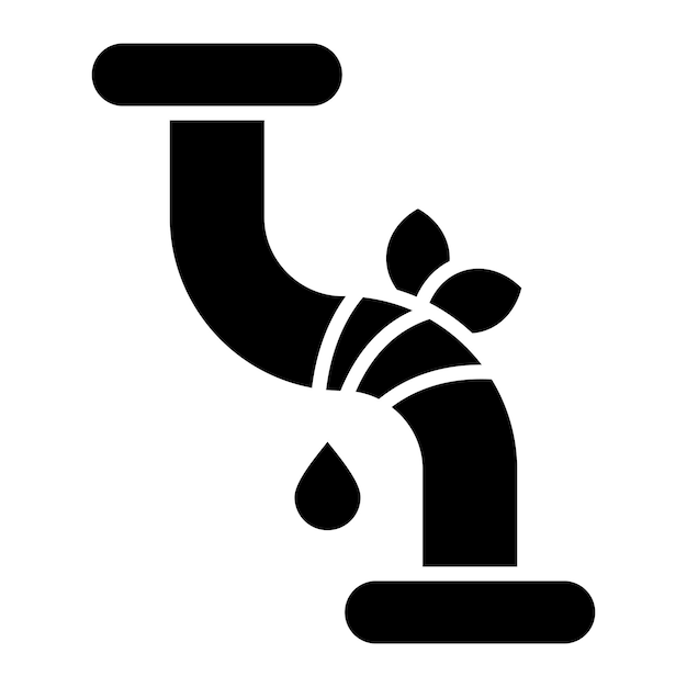 Vecteur illustration noire solide du glyphe de fixation du tuyau