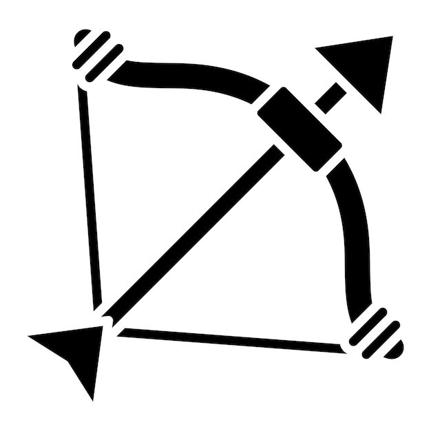 Vecteur illustration noire solide du glyphe de tir à l'arc