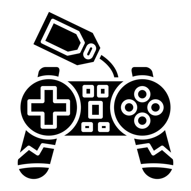 Vecteur illustration noire solide en glyphe pour la vente de la console de jeu