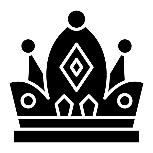 Illustration noire unie du glyphe de la couronne