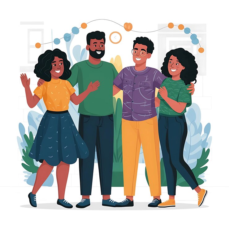 Vecteur l'illustration des noirs heureux
