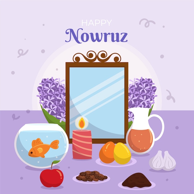Illustration de norouz plat