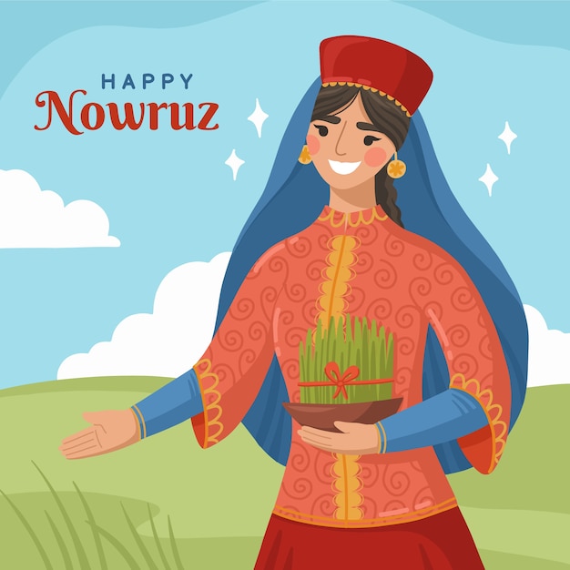 Illustration De Norouz Plat