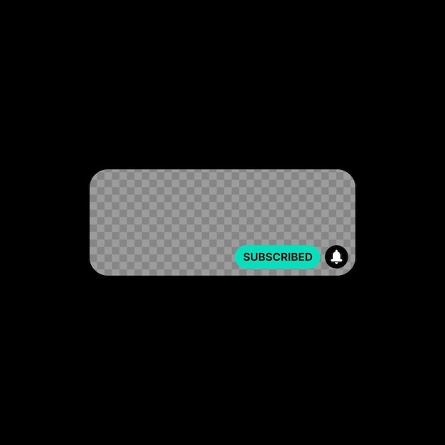 Illustration de notification d'abonnement Concept d'interface utilisateur de médias sociaux Espace vide rectangulaire pour ajouter une photo ou une image Boutons d'abonnement et de notification cyan Élément Web pour applications mobiles