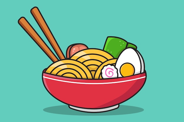 Illustration de nouilles ramen
