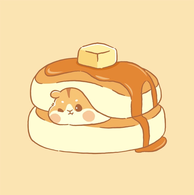 Une Illustration De Nourriture Kawaii De Crêpes Mignonnes