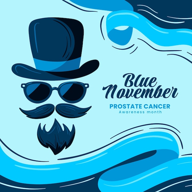 Vecteur illustration de novembre plat bleu