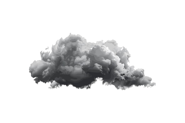 Illustration de nuage de tempête monochrome sur une illustration vectorielle blanche