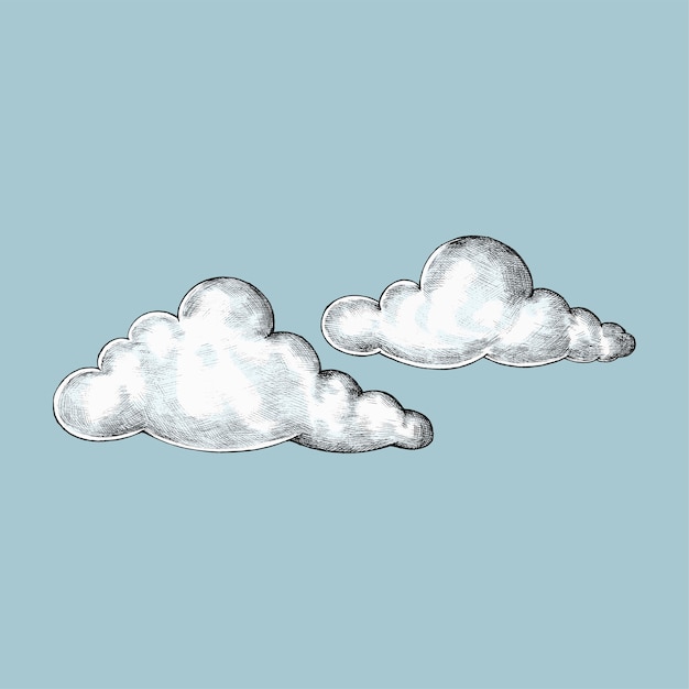 Vecteur illustration de nuages ​​dessinés à la main