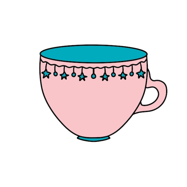 Illustration Numérique De Tasse Avec Des étoiles