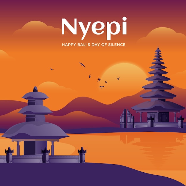 Vecteur illustration de nyepi dégradé