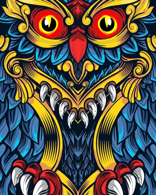 Illustration D'oeuvre Ornementale De Hibou