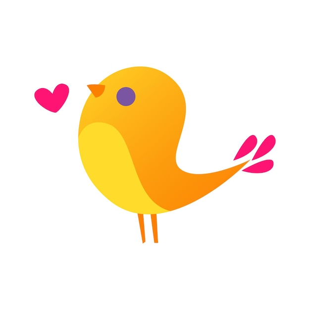 Illustration d'oiseau dessinée à la main sur un fond blanc