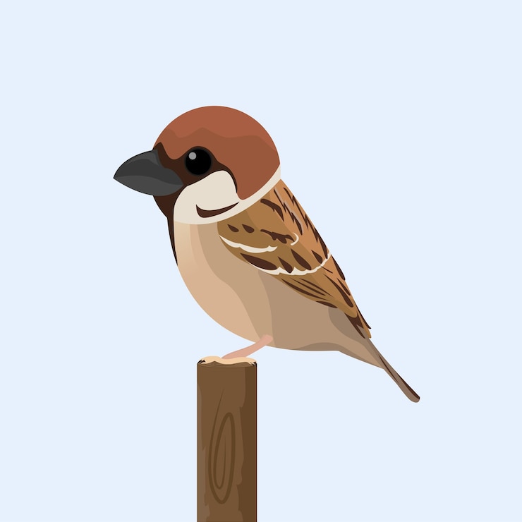 Vecteur illustration d'oiseau moineau