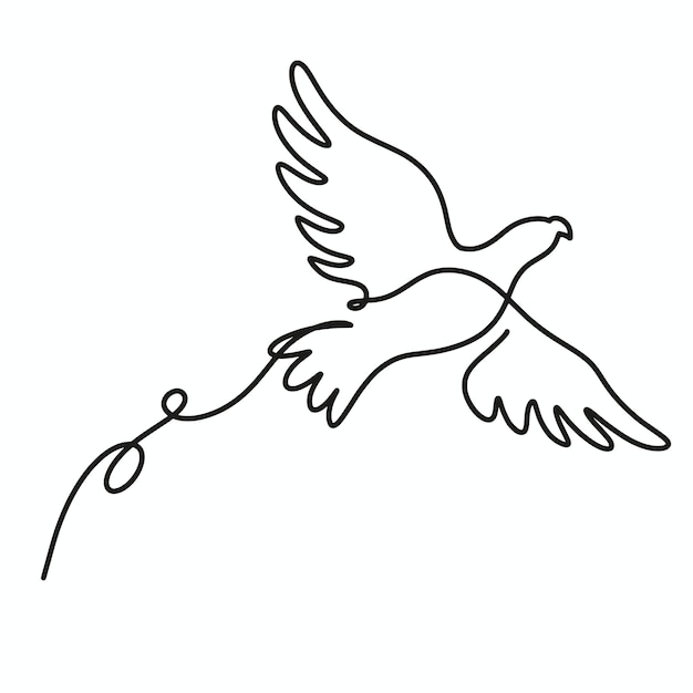 Illustration D'oiseau Vectoriel Continu D'une Ligne Art