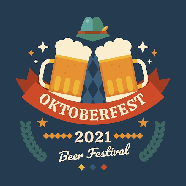 Vecteur illustration de l'oktoberfest plat