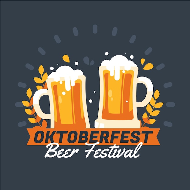 Illustration de l'oktoberfest plat