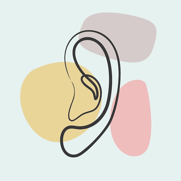 Illustration D'oreilles Dans Le Style D'art En Ligne