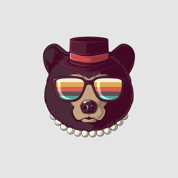 Vecteur l'illustration de l'ours au miel dans un style mignon