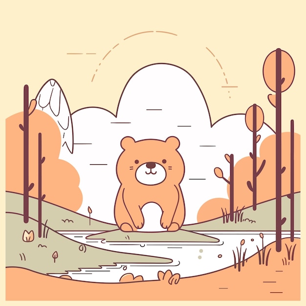 Illustration d'un ours majestueux avec des détails complexes parfaits pour un thème sauvage ou extérieur