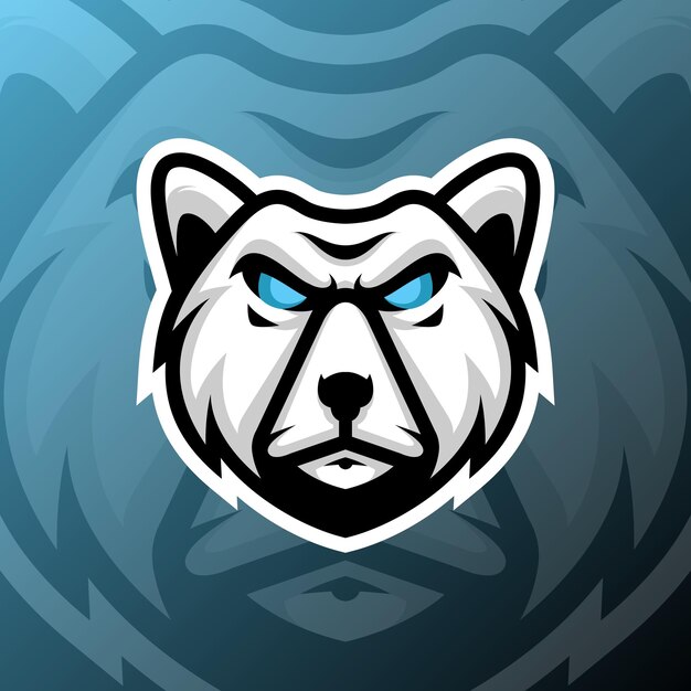 Illustration D'un Ours Polaire Dans Le Style De Logo Esport