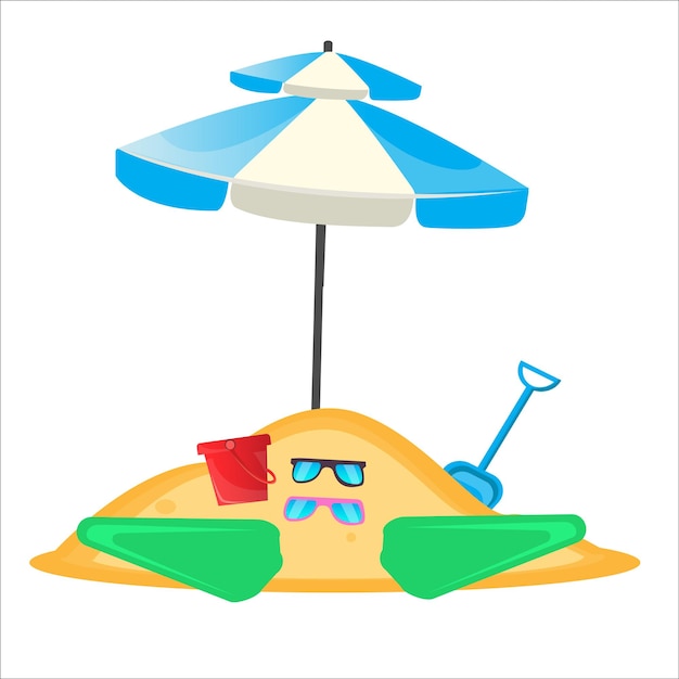 Vecteur illustration d'outils de plage