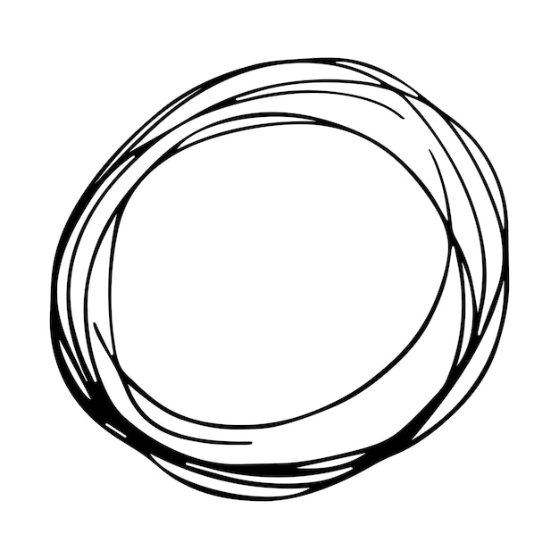 Vecteur illustration ovale en surbrillance dessinée à la main clipart du cadre de marqueur cercle de gribouillage à l'encre élément unique