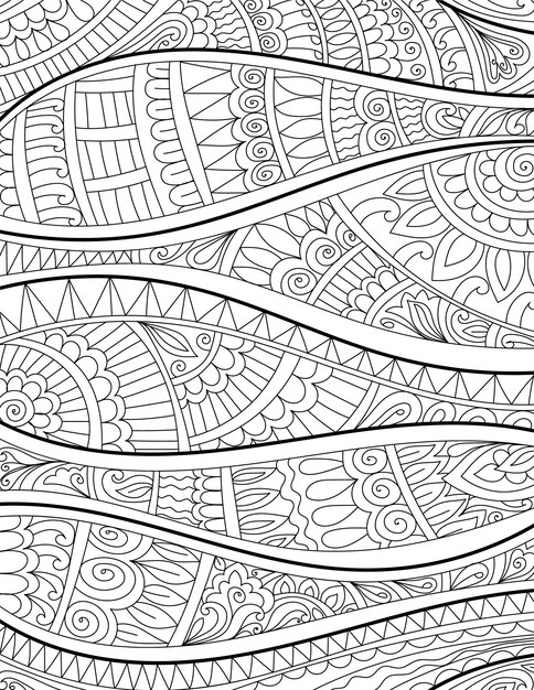 Vecteur illustration de page de coloriage de style design mehndi décoratif