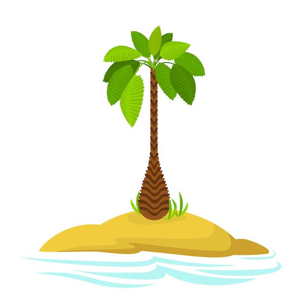 Illustration d'un palmier sur une île Palmier décoratif isolé sur fond blanc