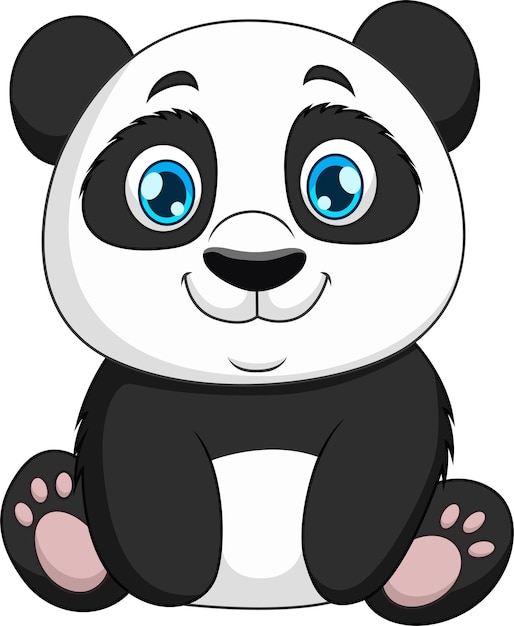 Vecteur illustration d'un panda de dessin animé mignon assis