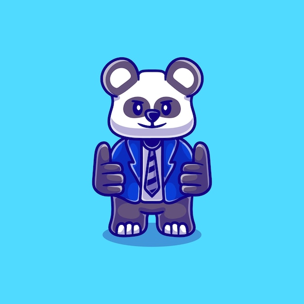 Illustration De Panda Mignon Homme D'affaires