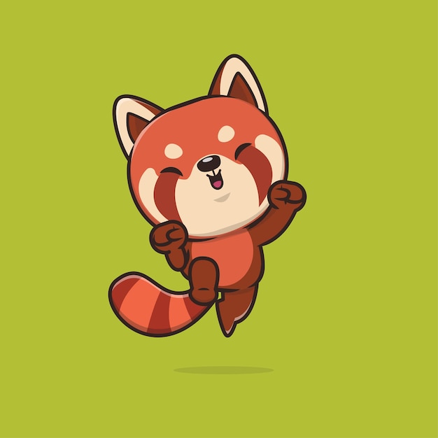 Vecteur illustration de panda rouge animal mignon