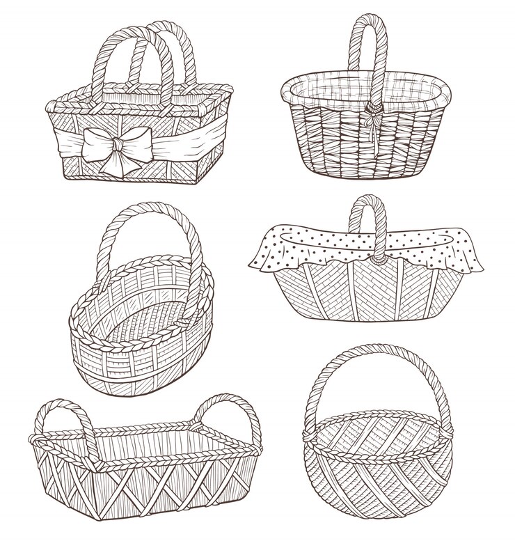 Illustration de panier dessiné à la main