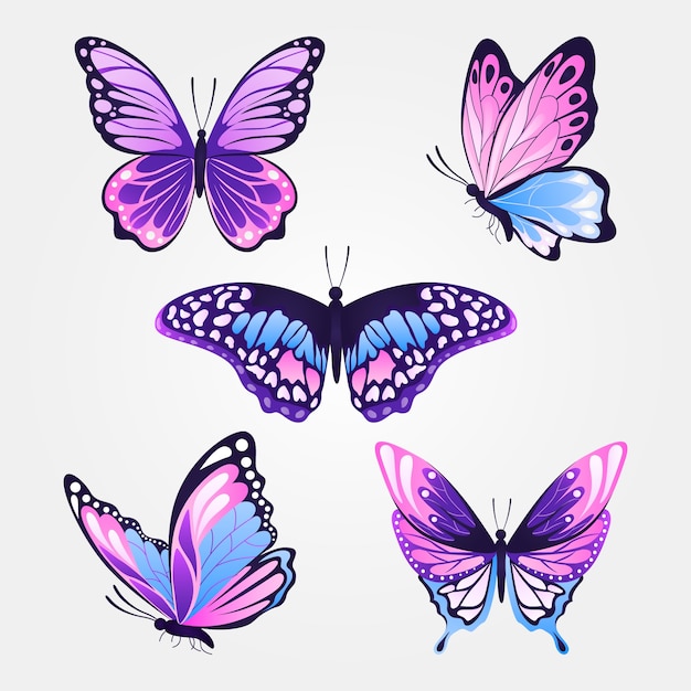 Vecteur illustration d'un papillon en gradient