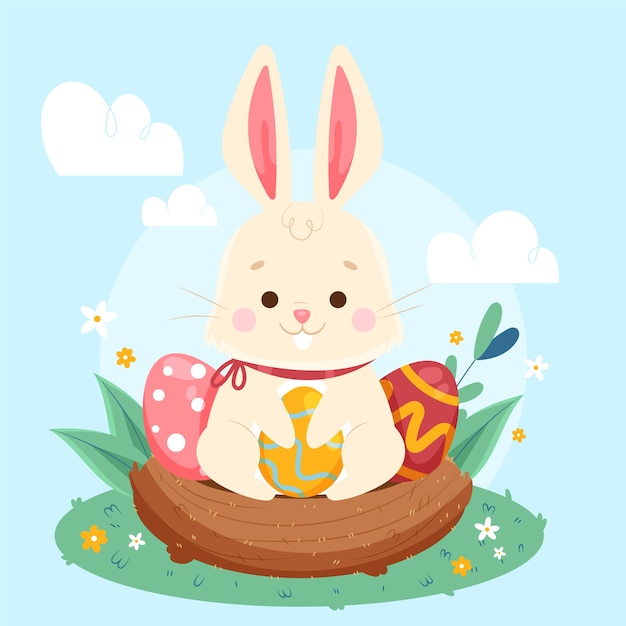 Illustration de pâques plat