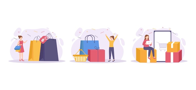 Illustration de paquet plat d'activité de week-end