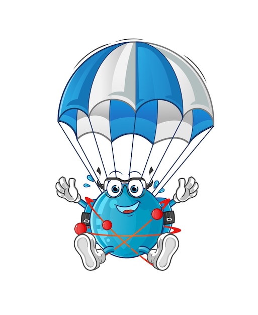 Vecteur illustration de parachutisme atom