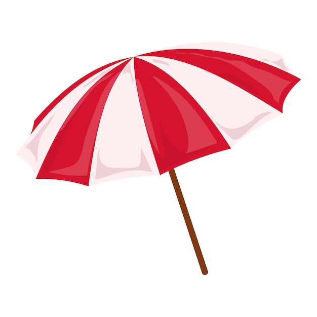 Vecteur illustration d'un parapluie de plage à rayures rouges et blanches