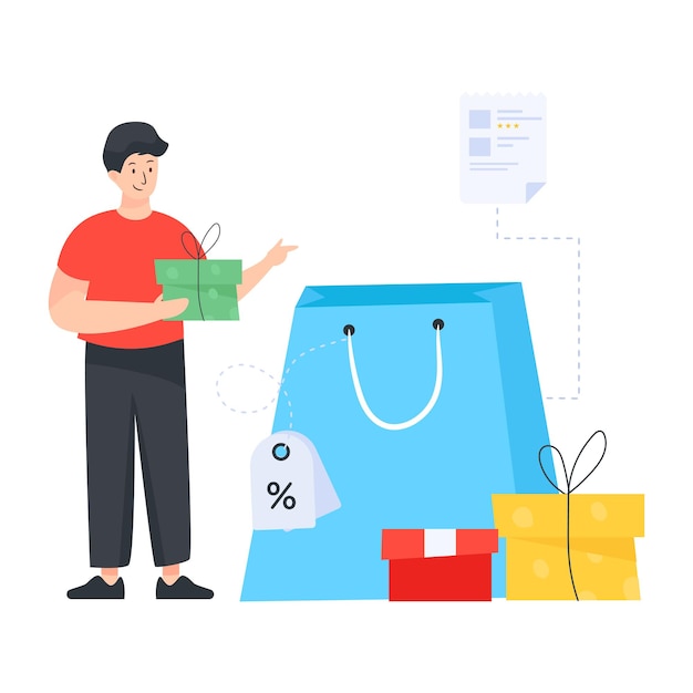 Une illustration parfaite du programme de fidélisation de la clientèle au design plat