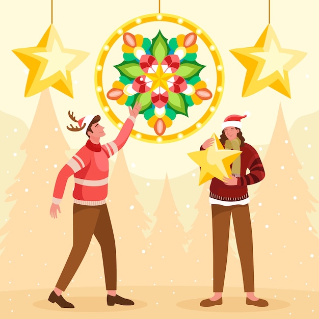 Vecteur illustration de parol de noël plat