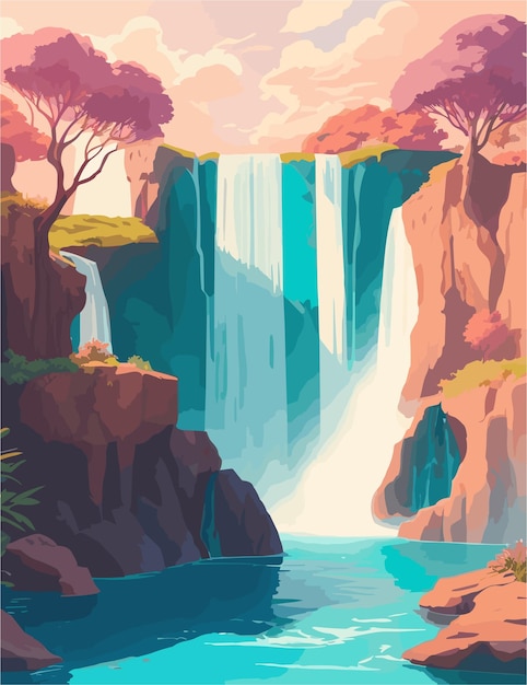 Une Illustration De Paysage Inspirée Des Ambiances Estivales